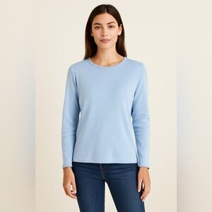 Talbots Light Blue Long Sleeve Cotton Blend Top Women’s Medium